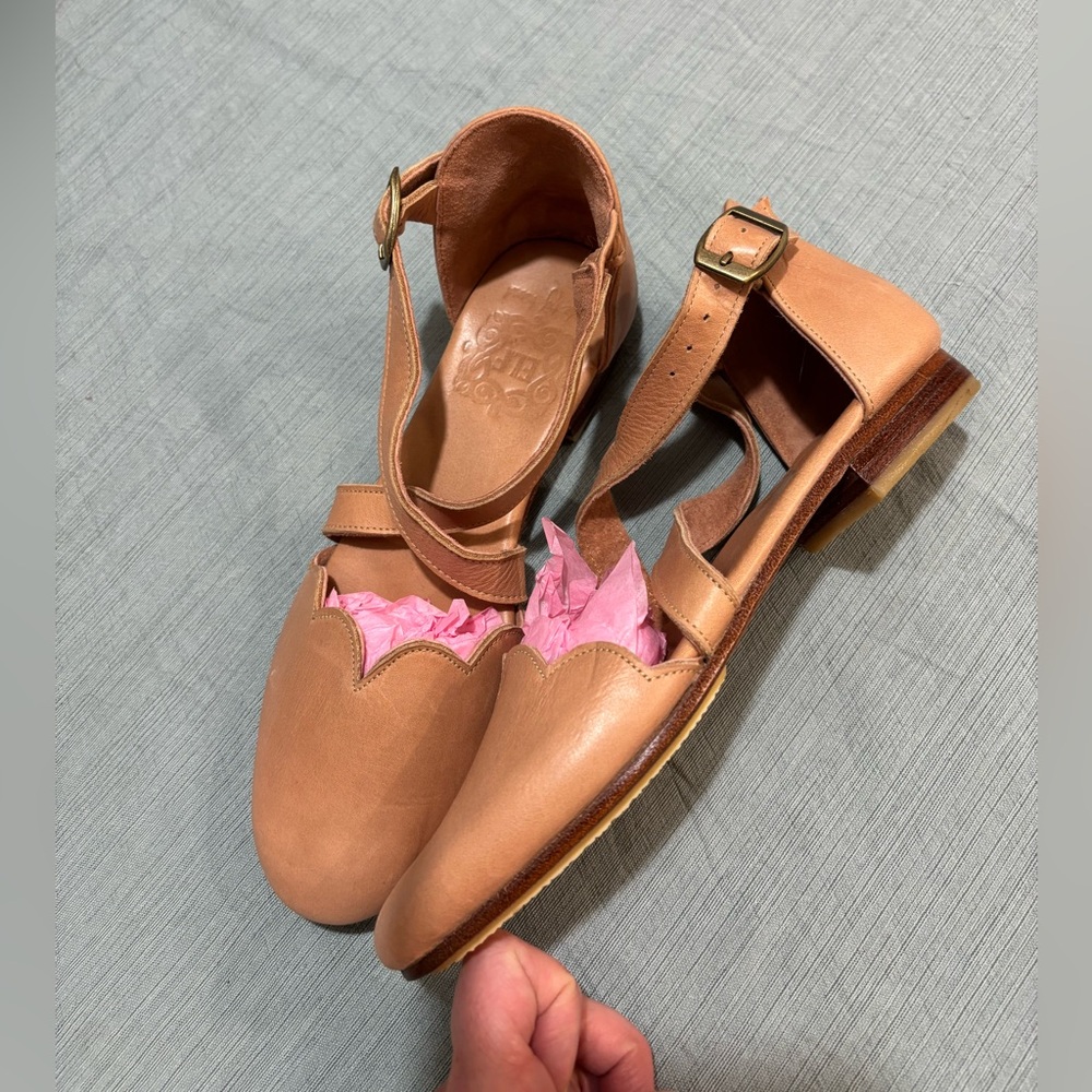 Bali Elf Mangrove Handmade  Vintage Tan Leather Sandals 6.5